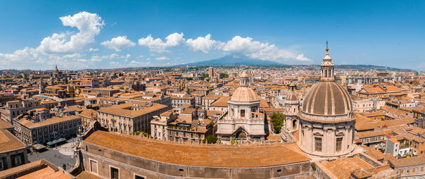 Aerial panoramic view of trapani harbor, sicily, italy.