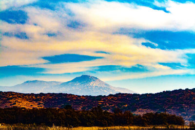 Scenic view of mountains against sky