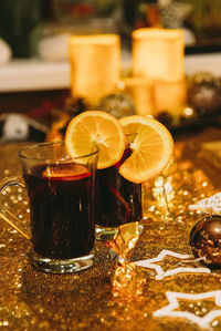 Close-up of drink on table