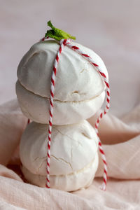 Close-up of ice cream on table