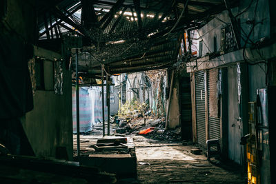 Interior of abandoned building