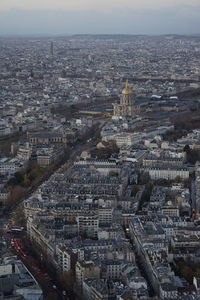 High angle view of buildings in city