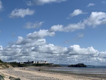 Scenic view of beach against sky