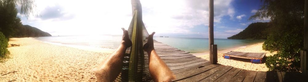 Panoramic view of beach against sky