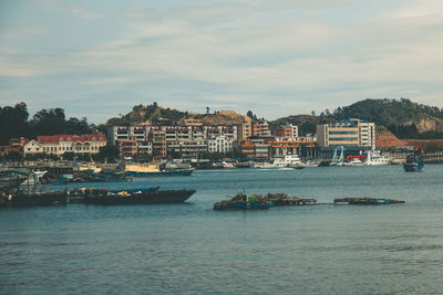 Boats in sea