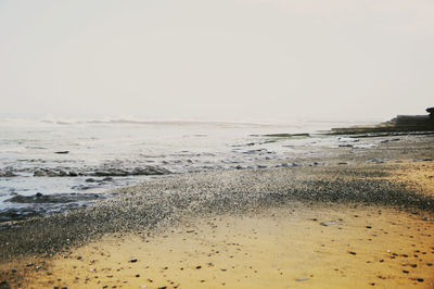 Close-up of sea against clear sky