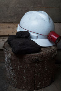 High angle view of ice cream on table