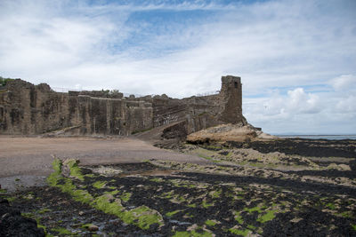 Scenic view of rock formations against sky