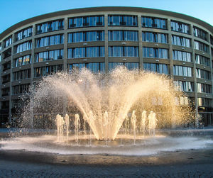 View of fountain in city