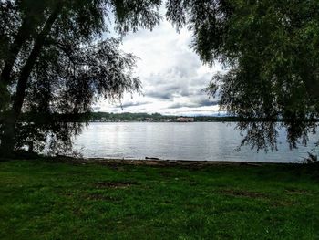 Scenic view of river against sky