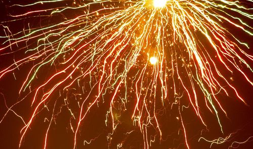 Close-up of fireworks at night