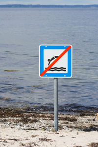 Warning sign on the beach