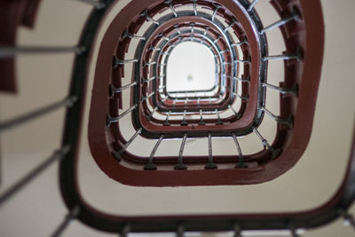 High angle view of spiral stairs