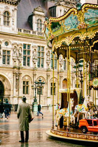 Group of people in amusement park