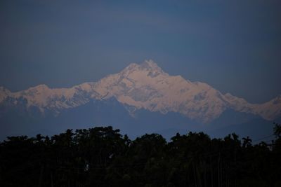 Scenic view of mountains against clear sky