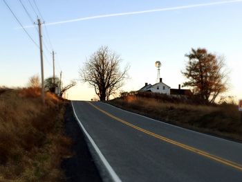 Country road along trees