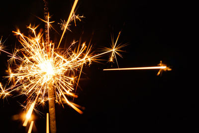 Firework display at night