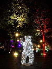 Illuminated street light at night