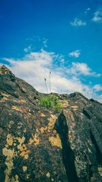 Shadow of man on rock