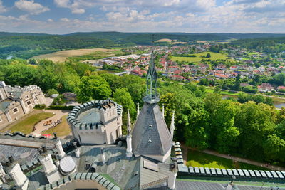 View from hluboka castle tower. hluboka nad vltavou. czech republic