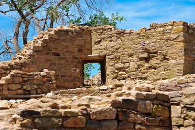 Low angle view of old ruin building