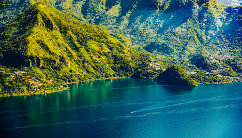 Scenic view of lake against trees