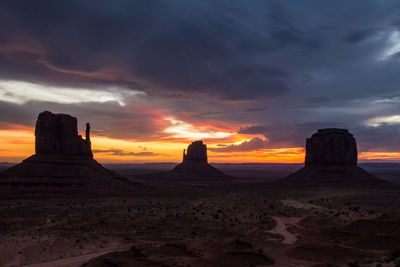 Scenic view of desert during sunset