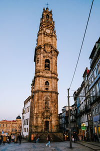 View of historic building against sky in porto portugal torre dos clérigos 