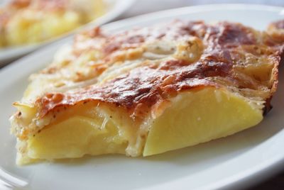 Close-up of bread in plate