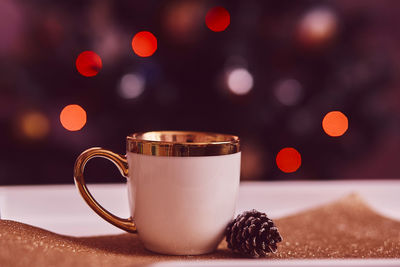 Close-up of coffee on table