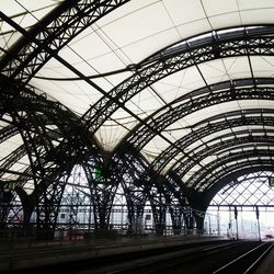 Railroad tracks at hauptbahnhof dresden