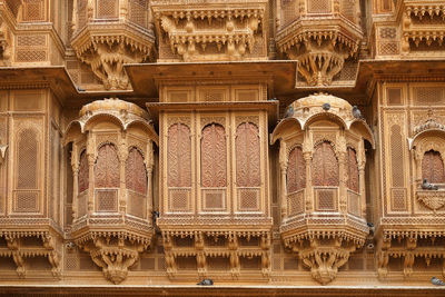 Detail of patwon ki haveli artistic and sculptural built  in the jaisalmer fort, rajasthan, india