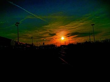 View of road at sunset