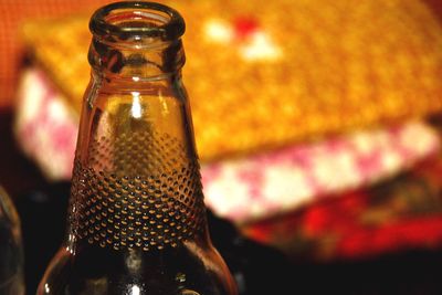 Close-up of bottle on table