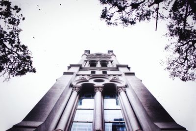 Low angle view of building against clear sky