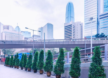 Panoramic view of modern buildings against sky