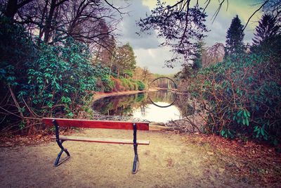 Gazebo in park against sky