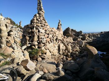 Rock formation against clear sky