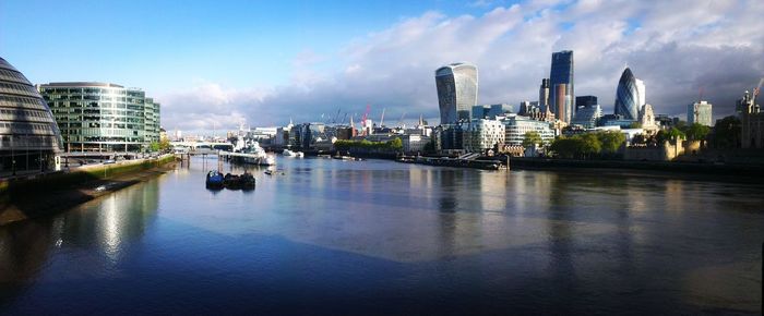 Panoramic view of cityscape against sky