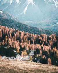 Scenic view of mountains during winter