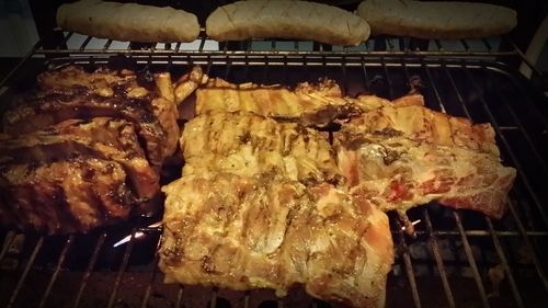 Meat on barbecue grill