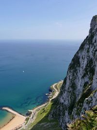 High angle view of sea against sky