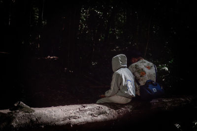 High angle view of shoes sitting on field at night