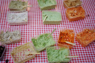 Close-up of food on table