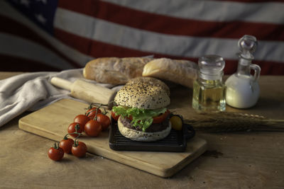 Close-up of breakfast on table
