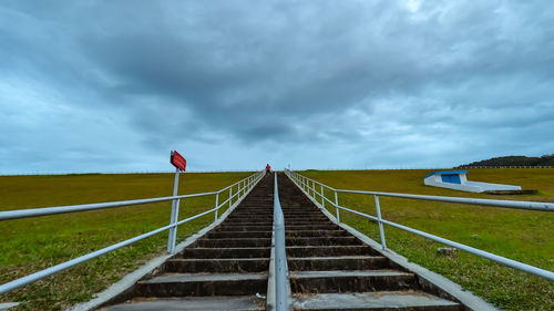 Scenic view of land against sky