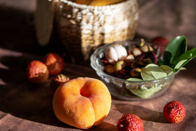 Close-up of food on table