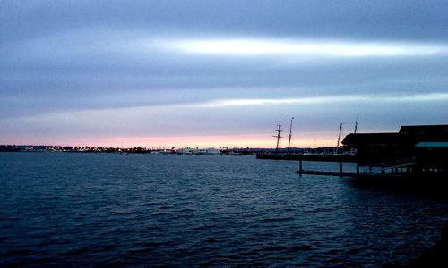 Scenic view of sea against cloudy sky