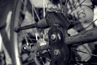 Close-up of chain on motorcycle