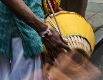 Close-up of traditional drum